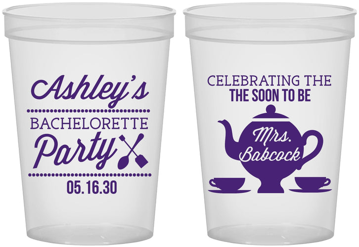 Custom Bachelorette 16 oz Translucent Cups - Teapot | 60189