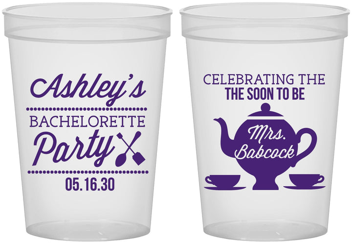 Custom Bachelorette 16 oz Translucent Cups - Teapot | 60189