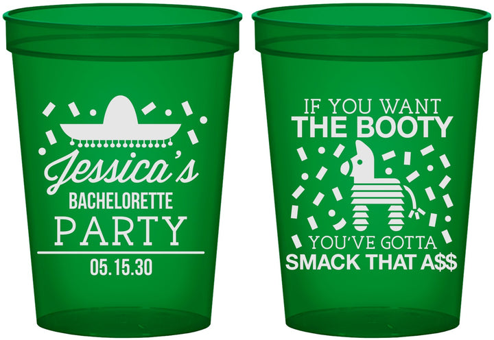 Custom Bachelorette 16 oz Translucent Cups - Smack That Ass | 60192