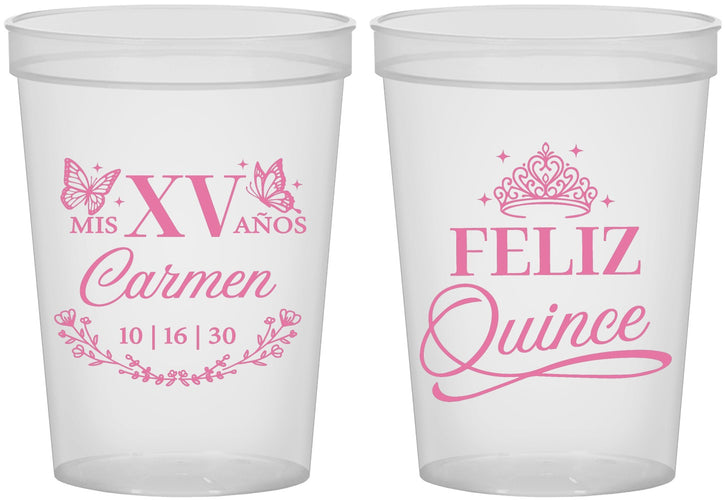 Custom Quinceanera 16 oz Translucent Cups - Mis Quince Anos | 70000