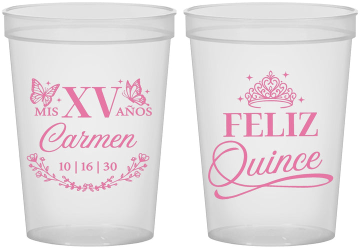 Custom Quinceanera 16 oz Translucent Cups - Mis Quince Anos | 70000
