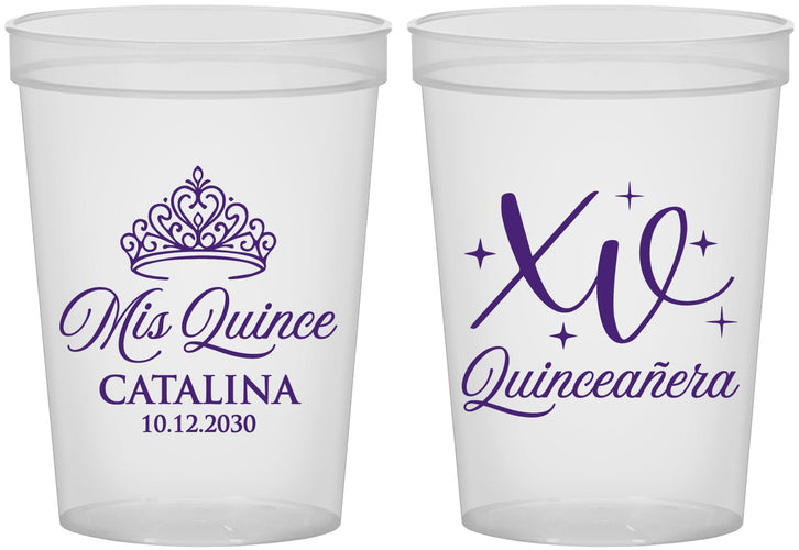 Custom Quinceanera 16 oz Translucent Cups - Mis Quince Anos | 70002