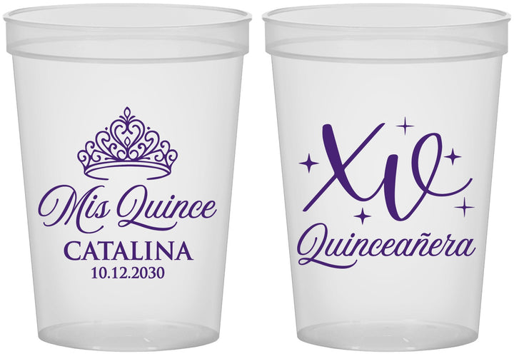 Custom Quinceanera 16 oz Translucent Cups - Mis Quince Anos | 70002