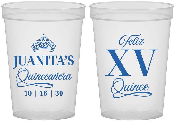 Custom Quinceanera 16 oz Translucent Cups - Mis Quince Anos | 70003