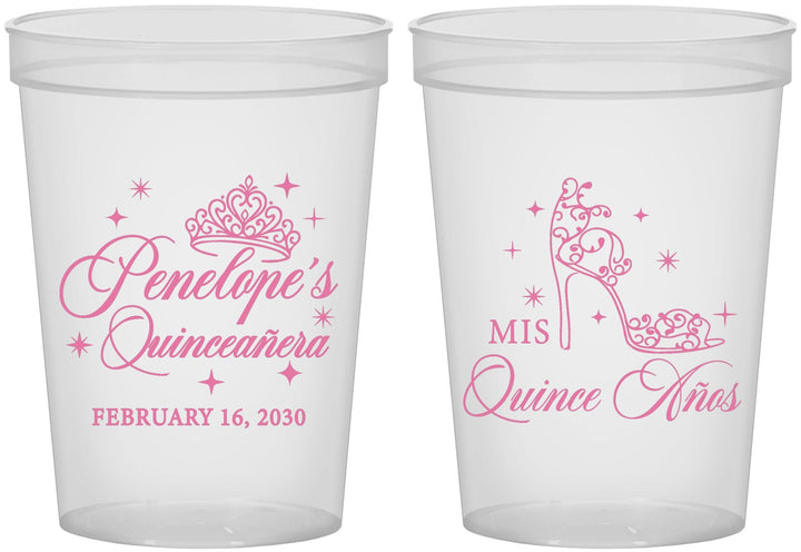 Custom Quinceanera 16 oz Translucent Cups - Mis Quince Anos | 70004