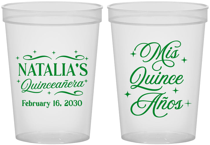 Custom Quinceanera 16 oz Translucent Cups - Mis Quince Anos | 70006