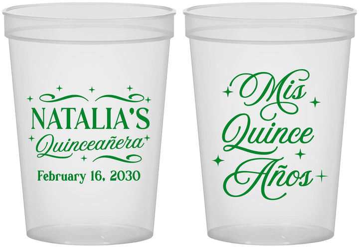 Custom Quinceanera 16 oz Translucent Cups - Mis Quince Anos | 70006