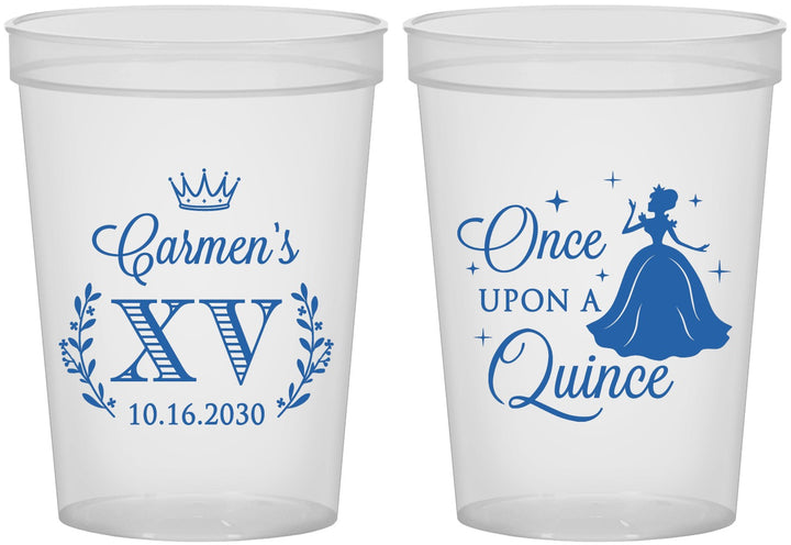 Custom Quinceanera 16 oz Translucent Cups - Once Upon A Quince | 70011