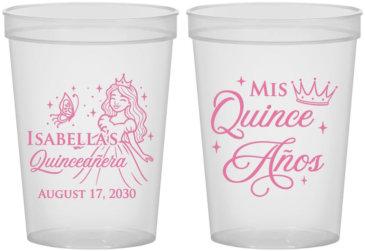 Custom Quinceanera 16 oz Translucent Cups - Mis Quince Anos | 70012