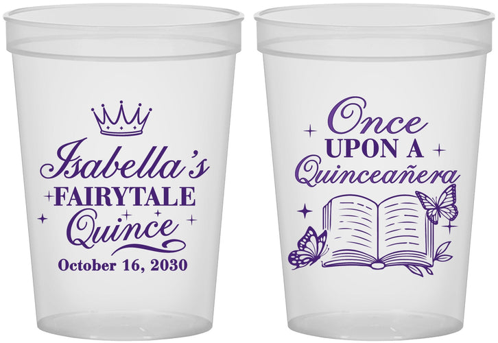 Custom Quinceanera 16 oz Translucent Cups - Once Upon A Quince | 70013