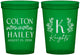 Custom Wedding 16 oz Translucent Cups - Monogram | 800
