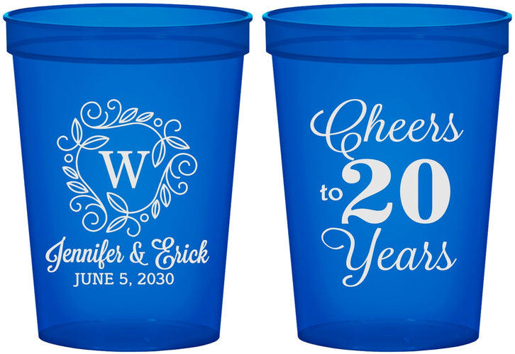 Custom Anniversary 16 oz Translucent Cups - Cheers To 20 Years | 80001