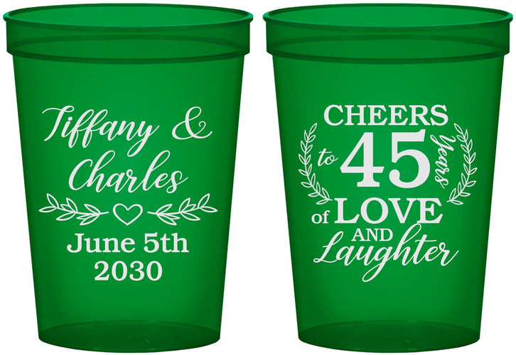 Custom Anniversary 16 oz Translucent Cups - Cheers To 45 Years | 80006