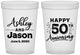 Custom Anniversary 16 oz Translucent Cups - 50th Wedding | 80007
