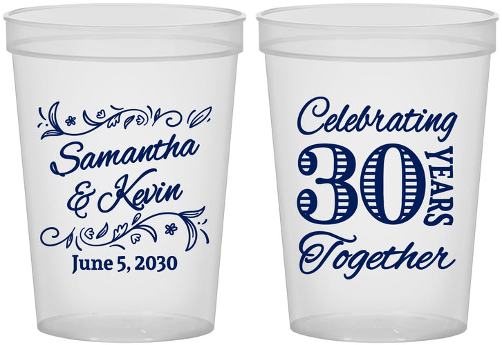 Custom Anniversary 16 oz Translucent Cups - 30 Years Together | 80013
