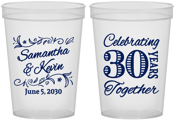 Custom Anniversary 16 oz Translucent Cups - 30 Years Together | 80013