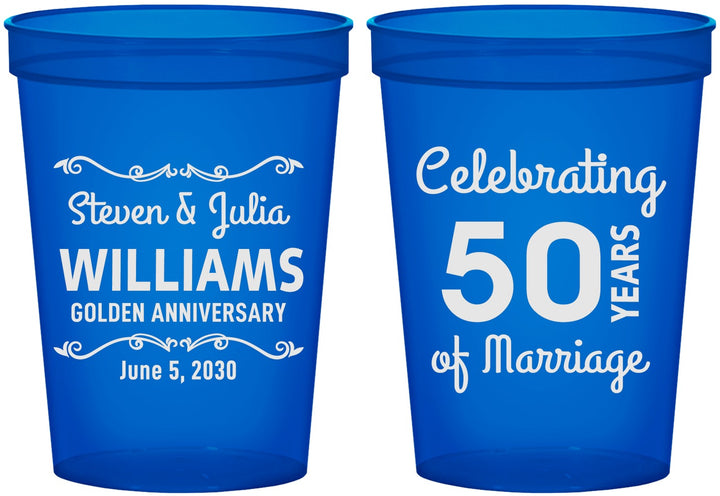 Custom Anniversary 16 oz Translucent Cups - 50 Years Of Marriage | 80017