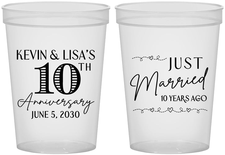 Custom Anniversary 16 oz Translucent Cups - 10 Years Down | 80020