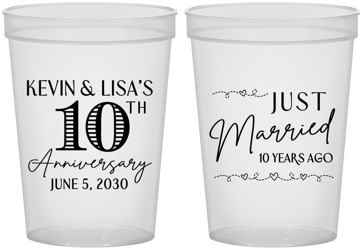 Custom Anniversary 16 oz Translucent Cups - 10 Years Down | 80020