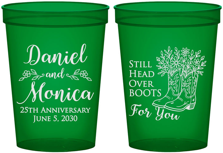 Custom Anniversary 16 oz Translucent Cups - 25th Wedding | 80022