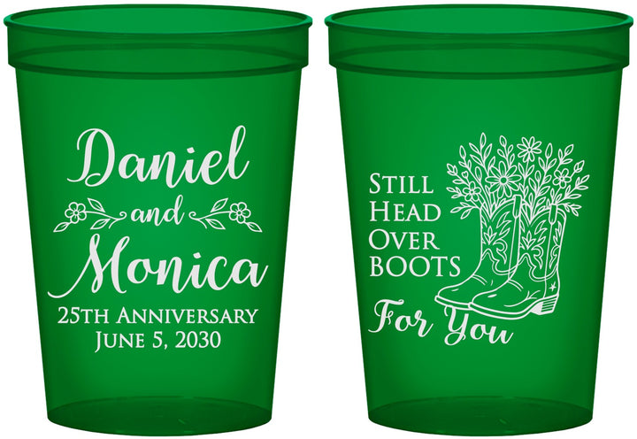 Custom Anniversary 16 oz Translucent Cups - 25th Wedding | 80022