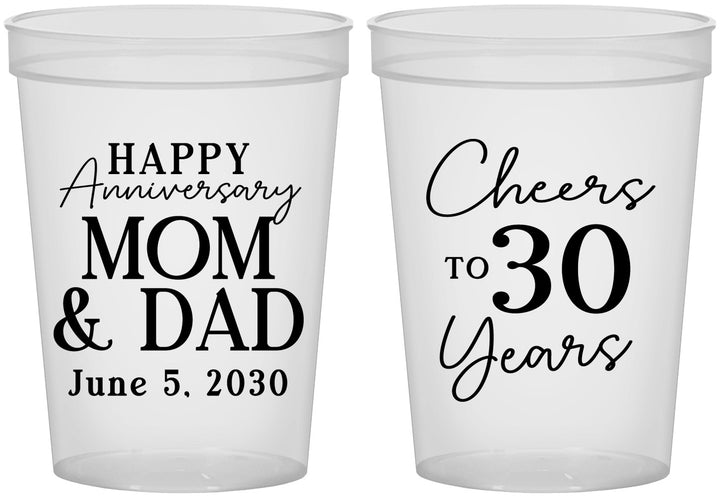 Custom Anniversary 16 oz Translucent Cups - Cheers To 30 Years | 80023