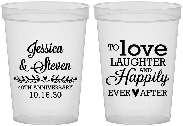 Custom Anniversary 16 oz Translucent Cups - 40th Wedding | 80035