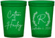 Custom Wedding 16 oz Translucent Cups - Monogram | 803