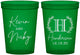 Custom Wedding 16 oz Translucent Cups - Monogram | 805