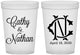 Custom Wedding 16 oz Translucent Cups - Two Letter Monogram | 807