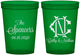 Custom Wedding 16 oz Translucent Cups - Two Letter Monogram | 808