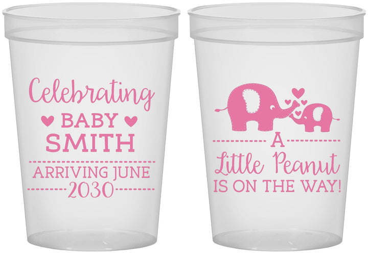Custom Baby Shower 16 oz Translucent Cups - Peanut On The Way | 90027