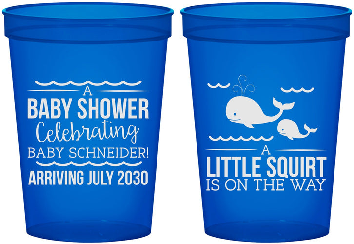 Custom Baby Shower 16 oz Translucent Cups - Mermaid On Her Way | 90044