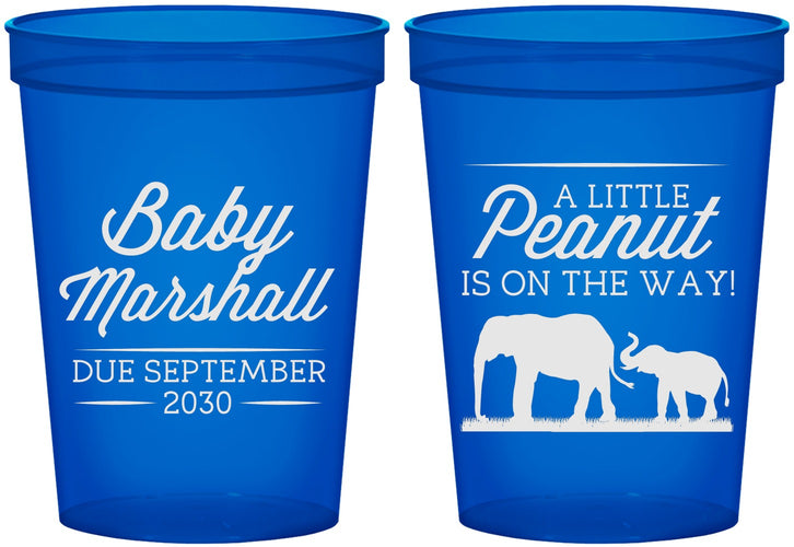 Custom Baby Shower 16 oz Translucent Cups - Peanut On The Way | 90062