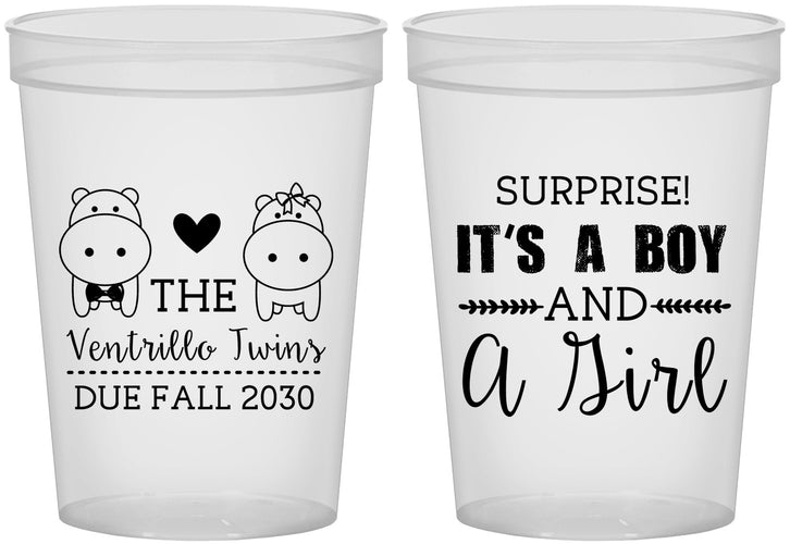 Custom Baby Shower 16 oz Translucent Cups - Gender Reveal Boy Or Girl | 90064