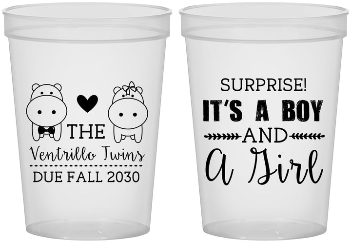 Custom Baby Shower 16 oz Translucent Cups - Gender Reveal Boy Or Girl | 90064