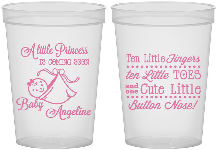 Custom Baby Shower 16 oz Translucent Cups - Little Princess | 90066