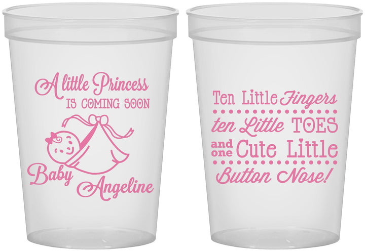 Custom Baby Shower 16 oz Translucent Cups - Little Princess | 90066