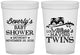 Custom Baby Shower 16 oz Translucent Cups - Twins Baby Owls | 90074