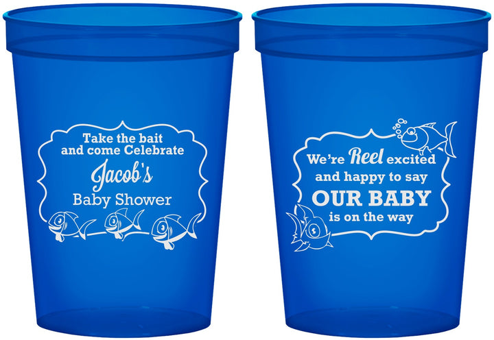 Custom Baby Shower 16 oz Translucent Cups - Fish | 90075