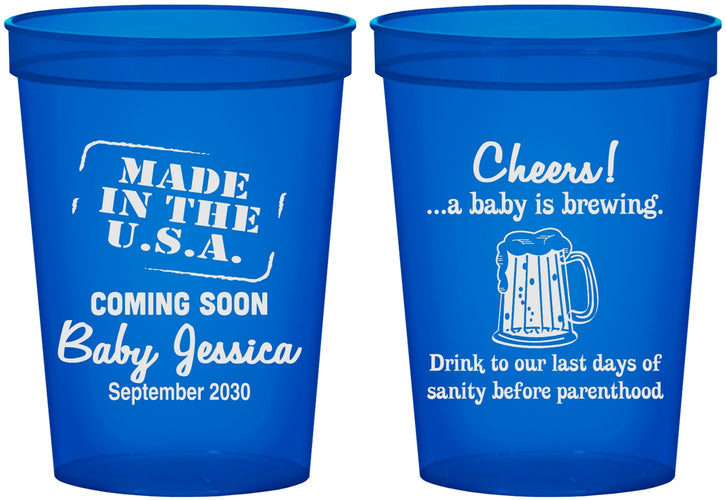 Custom Baby Shower 16 oz Translucent Cups - Made In The Usa | 90079