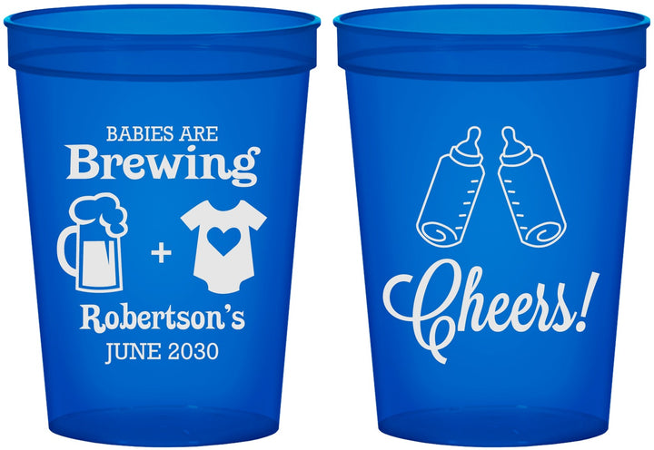 Custom Baby Shower 16 oz Translucent Cups - Babies Are Brewing | 90080