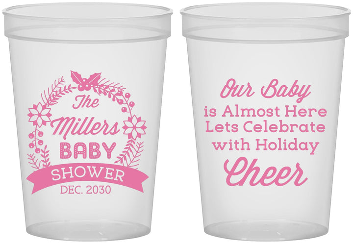 Custom Baby Shower 16 oz Translucent Cups - Holiday | 90086