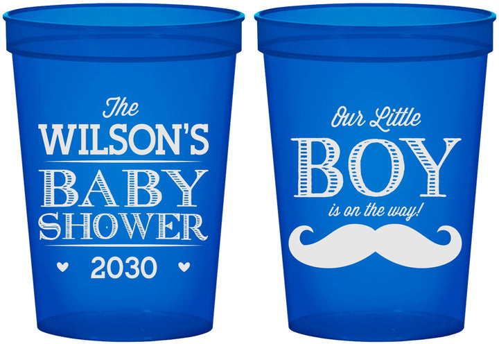 Custom Baby Shower 16 oz Translucent Cups - Little Boy | 90092