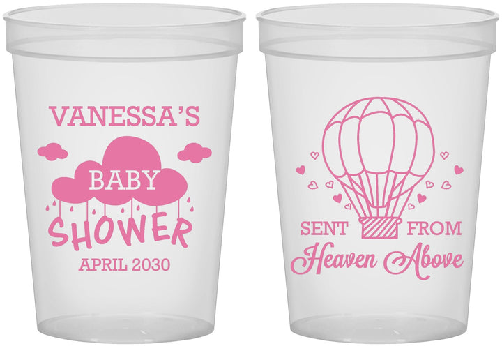 Custom Baby Shower 16 oz Translucent Cups - Hot Air Balloon | 90097