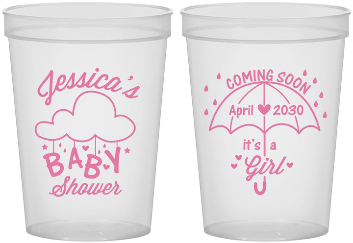 Custom Baby Shower 16 oz Translucent Cups - April Showers May Babies | 90099