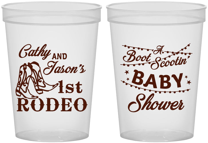 Custom Baby Shower 16 oz Translucent Cups - Rodeo Boot Scootin | 90103