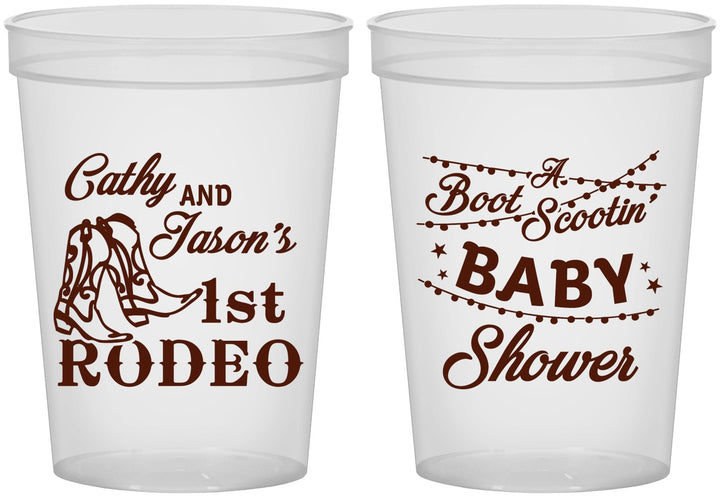 Custom Baby Shower 16 oz Translucent Cups - Rodeo Boot Scootin | 90103