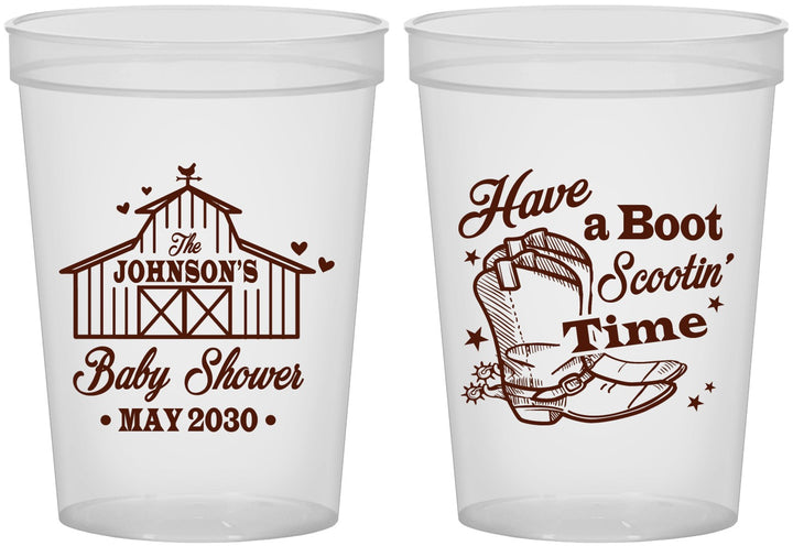 Custom Baby Shower 16 oz Translucent Cups - Farm Country | 90107