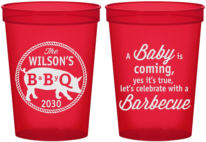 Custom Baby Shower 16 oz Translucent Cups - Bbq | 90110